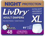 LivDry Overnight Protective Underwear XL Size Count: 48