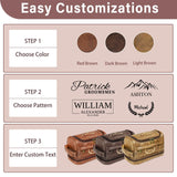 Personalized Toiletry Bag for Men, Gifts for Men, Christmas, Custom Leather Travel Shave Kit Cosmetic Hygiene Bag, Engraved Pattern Text, Ideal for Him, Dad, Groomsmen, Birthday, Anniversary, Father