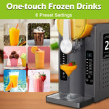 Roaaee Slushie Machine, Frozen Drink Maker & Ice Cream Maker – 88 oz Slushy Machine for Home with 6 Preset Programs for Margaritas, Frappés, Milkshakes, Smoothies & Ice Cream (Dark Silver)