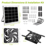 7.1" Solar Powered Exhaust Fan, 16.5 ft Cord + 25W Solar Panel Greenhouse Ventilation Fan, 3800RPM IPX7 Waterproof Solar Vent Fan for Chicken Coop, Shed, Dog House, Outdoor Intake & Exhaust