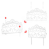 Evelyne Decorative Garden Border Plastic Edging – PP Plastic, Short Metal-Free Faux Wrought Iron Leaf & Bird Design, 8pcs Yard Landscaping Fence Liner Lawn Edge Barrier, 10ft Kit of Decorative Panels