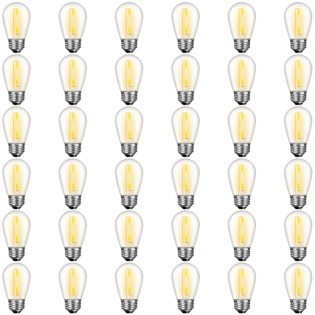 GvvooHome 36 Pack S14 LED Bulbs for Outdoor String Lights, Shatterproof Replacement Edison Bulbs for Patio String Lights Outdoor Waterproof, Warm White 2200K, Dimmable, E26 Standard Base