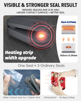 Mini Bag Sealer with Cutter and Magnet, 1800mAh Rechargeable Bag Resealer Handheld, Portable Heat Sealer for Heavy-Duty Plastic Snack & Chip Bags, Upgraded, Gift for Women, Food Saver, Kitchen Storage