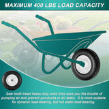 4.80/4.00-8 Flat Free Tire and Wheel- 16" Flat-Free Solid Wheelbarrow Tires with 5/8" & 3/4" Bearings, 3"-7" Centered Hub by Cenipar Universal Fit for Wheelbarrow,Hand Truck,Garden Trailer,Trolley