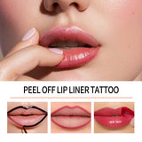 BANGFENG 4Pcs Peel Off Lip Liner Stain Set - Long-Lasting, Smudge-Proof, Waterproof Nude Matte Lip Tint, Non-Fading Peel Off Lip Color, Effortless Precision & Full Coverage, 24H Color Hold