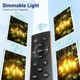 Sikitul 15FT LED Outdoor String Lights with Remote, One Continuous Strand Patio Lights with 8+1 Shatterproof S11 Bulbs, Dimmable 2200K Warm White, Timer & 3 Modes, Low Voltage for Backyard Garden