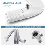 BIGCOW Ultra-Slim Bidet Attachment for Toilet - Dual Nozzle (Frontal & Rear Wash) with Adjustable Cold Water Pressure and Stainless Steel Inlet - Hygienic Solution for Fresh Cleanliness, Silver 1 Pcs