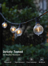 Outdoor String Lights 60 Feet G40 Globe Patio Lights with 32 Edison Shatterproof Bulbs(2 Spare), Waterproof Connectable Hanging Christmas Light for Backyard Porch Balcony Party Xmas Decor