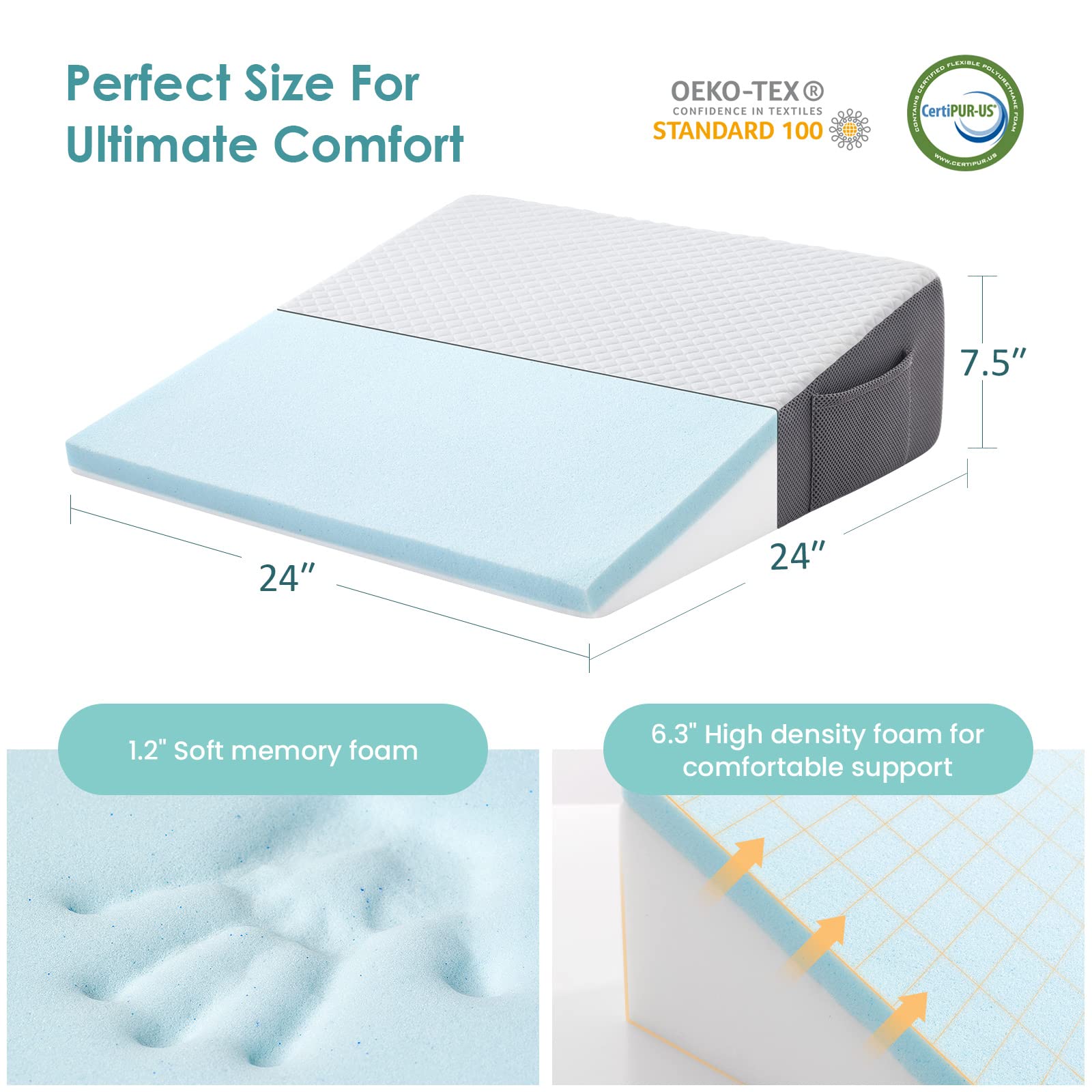 Cozymaker Bed Wedge Pillow