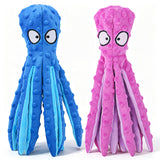 HGB Squeaky Dog Toys No Stuffing Octopus Crinkle for Large Medium Small Dog