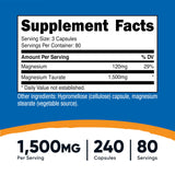 Nutricost Magnesium Taurate 1,500mg; 240 Capsules - Gluten Free, Non-GMO, Vegan, 80 Servings