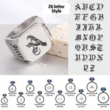 MOTICIUS Personalized Signet Rings for Men Women Engraved Ring Custom Initial Ring Mens Rings Customized Memorial Gifts for Father Husband Boyfriend Teacher (Square Silver)