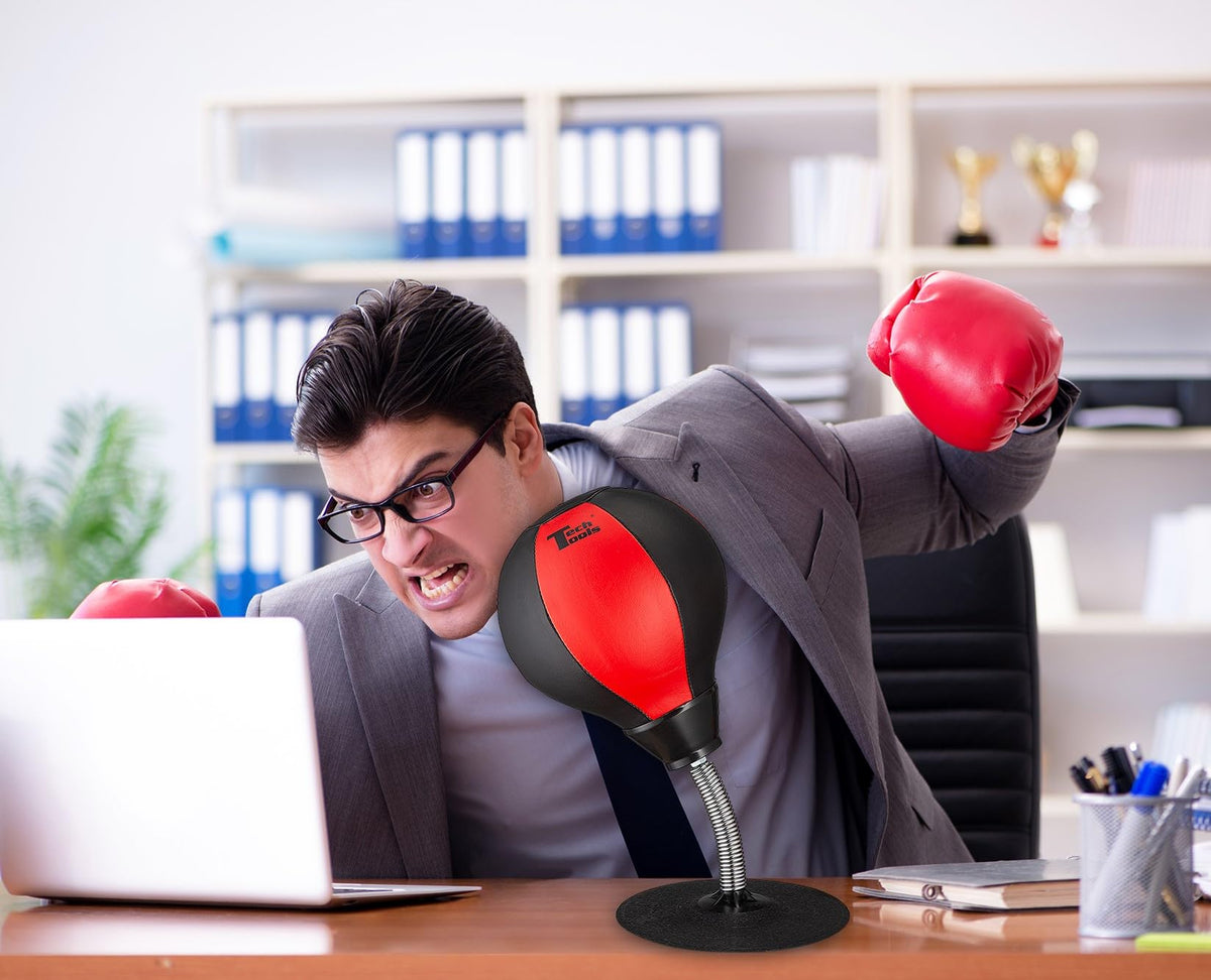 Tech Tools Desktop Punching Bag - White Elephant Gifts for Adults, Fun Punch Gag Gifts for Coworkers, Men & Women Secret Santa Stress Buster