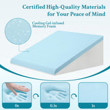 Domusensus Wedge Pillow for Sleeping, 10" Bed Wedge Pillow for After Surgery, Triangle Pillow Wedge for Heartburn, Acid Reflux, GERD, Back Pain Relief, Neck Pain, Soft & Cooling Memory Foam Top