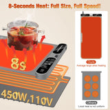 Warming Mat for Food Extra Large, Electric Warming Tray, 15"x31.5" Silicone Heating Mat with 7 Level Adjustable Temp and 8 Hours Timer, Food Warmer for Parties Buffet Home Travel, Dark Gray