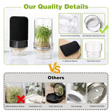 Sprouting Kit, 2 Wide Mouth Sprouting Jar with Stainless Steel Screen Sprout Lids, Blackout Sleeves, Drain Cover, Sprouts Growing Kit for Broccoli, Mung Beans, Alfalfa & Microgreens
