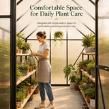 HOOYEAH 6x8 FT Polycarbonate Greenhouse, Walk-in Greenhouses for Outdoors, Aluminum Frame Plant Green House with Locking Door & Roof Vent, Heavy Duty Winter Green House Kit for Outside Backyard