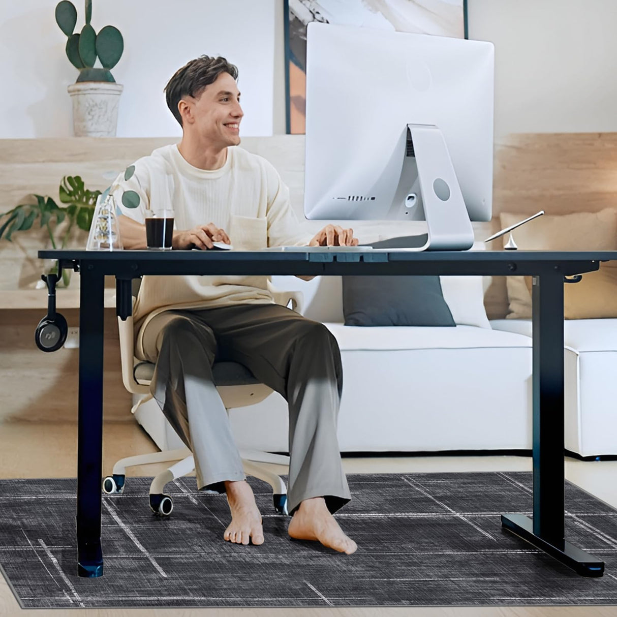Office Chair Mat for Hardwood Floor&Tile Floor,48" X 60 Heavy Duty Desk Chair Mat for Hard Floors,Under Desk Rug for Rolling Computer Chair,Anti Slip,Low Pile Carpet Floor
