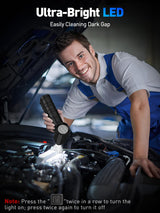 Compressed Air Duster 130000RPM Electric Duster with LED Light, 100 Gear Adjustable Rechargeable Cordless Air Blower Cleaning Tool for Keyboard,Electronic Devices,Car, Christmas Gifts for Men,Black