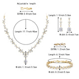BriLove Gorgeous Cubic Zirconia Wedding Jewelry Set for Women Bride Gold
