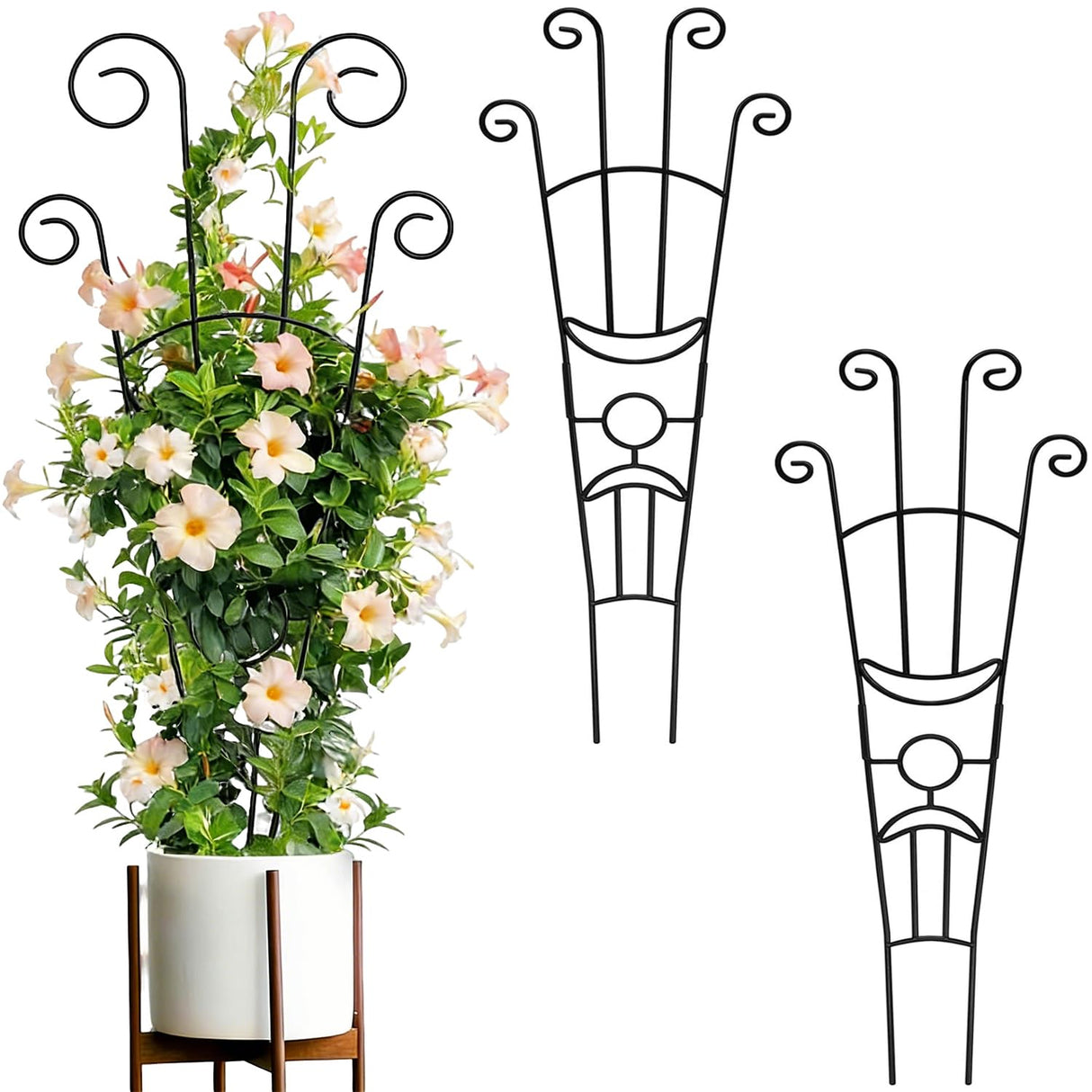32.6in Trellis for Climbing Plants Outdoor/Indoor, 2 Pack Expandable Rustproof Metal Garden Plant Trellis for Potted Plants, Tall Heavy-Duty Houseplant Support for Monstera, Pothos, Ivy, Hoya