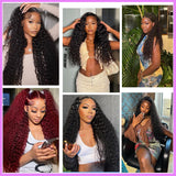 GARAXIS 250% Density 13X6 30 Inch Deep Wave Lace Front Wigs Human Hair Curly Wig Wet and Wavy HD Lace Front Wig Pre Plucked Frontal Wigs