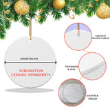 50 PCS Ceramic Sublimation Ornament Blanks Bulk 3 Inch White Round Crafts DIY Personalized Printed Home Porcelain Paintable Christmas Decorations