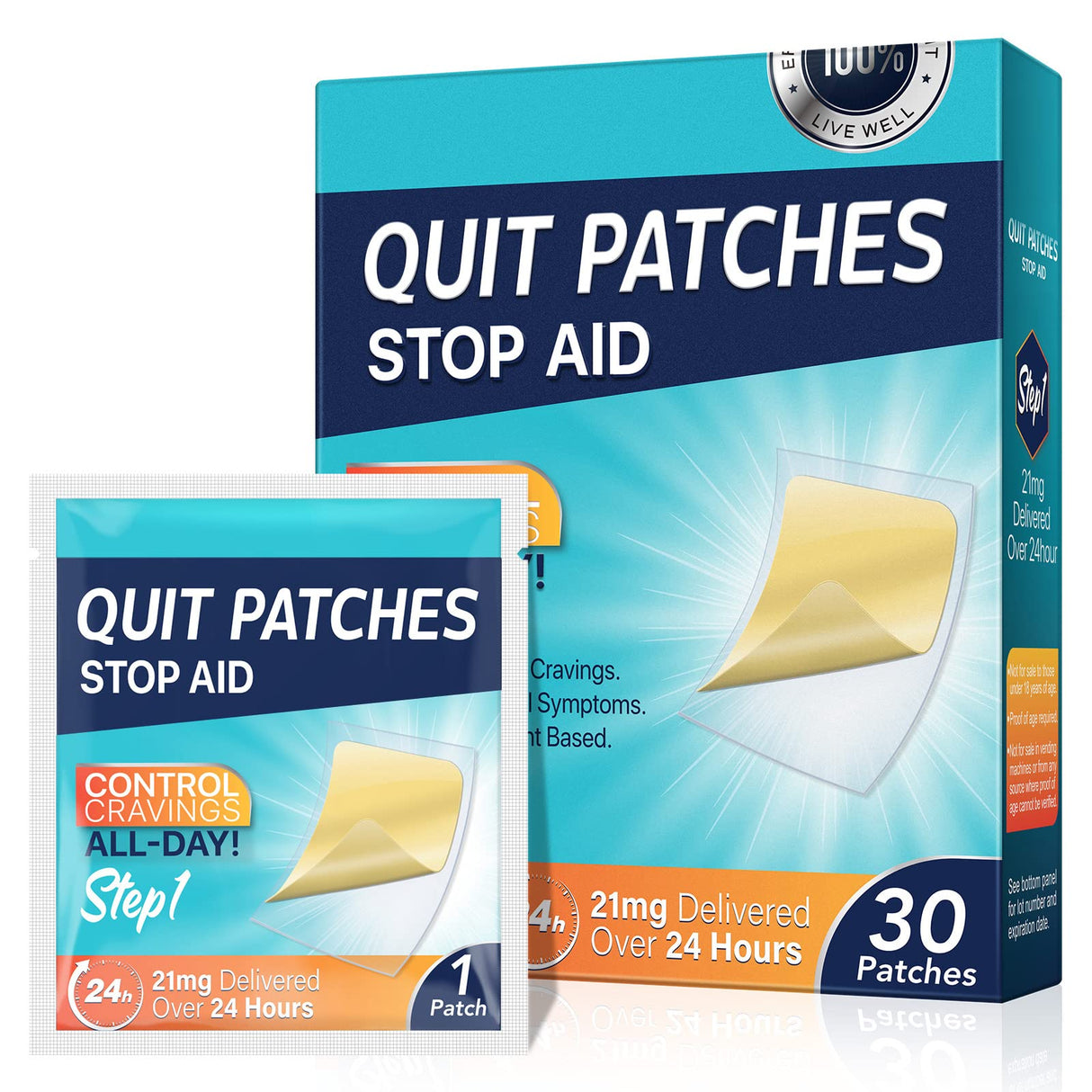 XWXUANYE 21 mg Step 1 Patches, Stop Patch, Aid, Easy and Effective Anti-Stickers, Best Product to Help Stop, 30 Patches