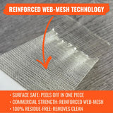 All Flooring Now Carpet Tile Tape Double Sided 4in x 90ft (3 Pack) Heavy Duty Reinforced Web Mesh Residue Free - Indoor Outdoor for Carpet Tiles, Hardwood, Vinyl, Rugs, Carpet, Rubber & Mat Gripper