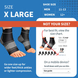 Plantar Fasciitis Sock (6 Pairs) for Men and Women, Compression Foot Sleeves with Arch and Ankle Support (Black, Nude, Navy, X-Large)
