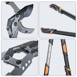 AIRAJ 27-37'' Extendable Anvil Loppers,Tree Trimmer Heavy Duty with Compound Action,Branch Cutter with 2” Cutting Capacity,Chops Thick Branches Ease,Garden Lopper for Gardening Pruning Shears