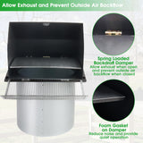 4 Inch Hooded Wall Vent with Screen and Damper,Outdoor Dryer Vent Cover for 4 inch Pipe,Wall Exhaust Vent Cover Cap External Extractor for House Ventilation&Outside Air Exhaust,Galvanized Steel,Black