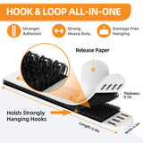 SummerBrite XL Picture Hanging Strips Heavy Duty, 80 Strips Damage Free Removal Picture Hangers for Wall, Sticky Hook & Loop Adhesive Strips for Poster/Picture/Home/Office, 40 Pairs/X-Large, Black