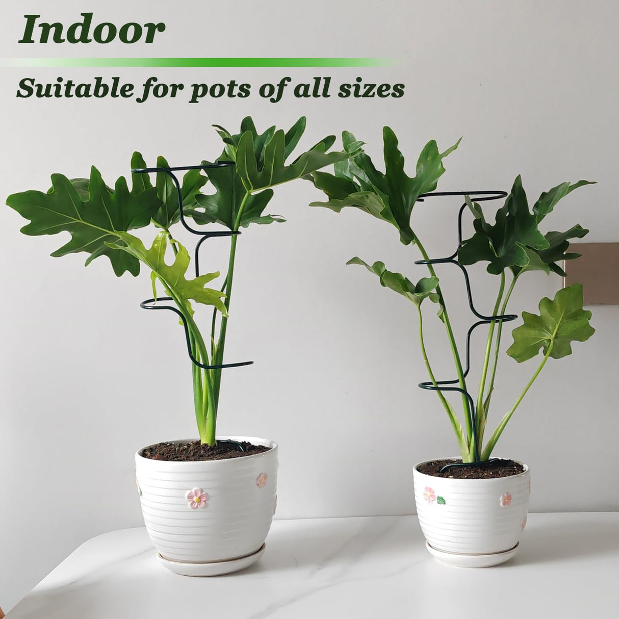 Indoor Plant Trellis Support, 4PCS Durable Metal in & Outdoor Trellis for Climbing Plants 15.7 Inch Metal Garden Stakes Plant Stem Holder Support for Potted Plants, Monstera, Flowers & Herbs (4PCS)