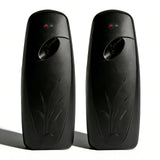Automatic Air Freshener Dispenser – 2-Pack Wall Mounted Time Mist Spray for Home, Bathroom & Office – Battery Operated Scent Sprayer Compatible with Commercial Air Fresheners(Black)
