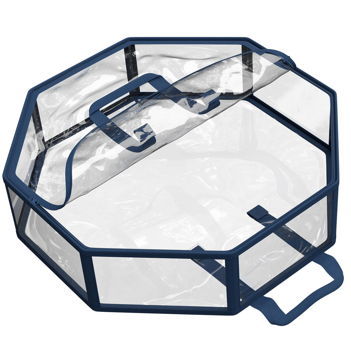 Hearth & Harbor Wreath Storage Container - Clear Christmas Wreath Storage Bag, Dual Zipper and Handles - 30" Premium Wreath Storage Organizer Box