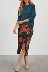 Arach&Cloz Womens Sweaters Trendy 2024 Long Sleeve Crew Neck Ladies Knit Tops Business Casual Outfits Fall Clothes Dressy Clothing Christmas(A-Green,M)