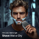 Electric Razor, Emochies Electric Shaver for Men,Upgraded Foil Shaver with 3 Speeds, Double Floating Blade IPX7 Waterproof Wet/Dry LED Display USB Type C Rechargeable Vibrant Gray
