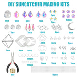 Suncatcher Kit for Adults, DIY Crystal Suncatcher Making Kit with Prism Beads, Includes 15 Strong Adhesive Hooks for Easy Hanging, 380PCS to Make 15 Suncatchers, Home Decor Gift