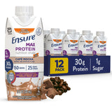 Ensure Max Protein Cafe Mocha Nutrition Shake | 30g Protein, 1g Sugar, 4g Fiber Blend | 12 Pack