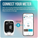 KETO-MOJO GK+ Bluetooth Glucose & Ketone Testing Kit + Free APP for Ketosis & Diabetes Support. 20 Blood Test Strips (10 Each), Meter, 20 Lancets, Lancing Device, and Control Solutions