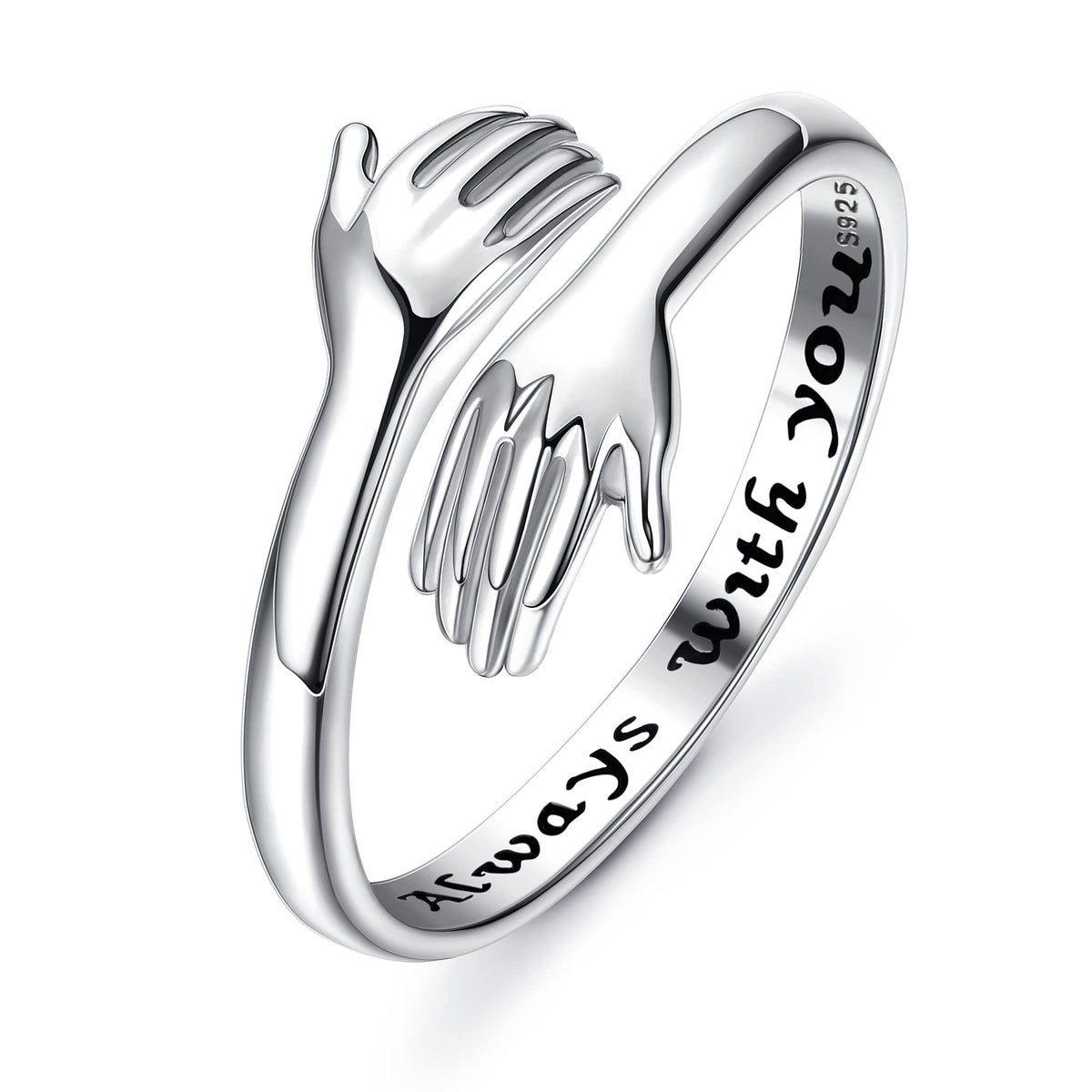 YADOCA 925 Sterling Silver Hug Ring for Women Girls Daughter Granddaughter