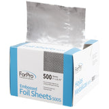 ForPro Professional Collection Embossed Foil Sheets 500S, Aluminum Foil, Pop-Up Dispenser, for Hair Color Application and Highlighting Services, Food Safe, 5” W x 10.75” L, 500-Count (Pack of 12)