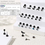 Jstyle 21 Pairs Hypoallergenic Flat Back Stud Earrings for Women Men Surgical Stainless Steel Earrings for Sensitive Ears Cartilage Earring Small Studs Earrings Set Stacks Screw Back Black Earrings