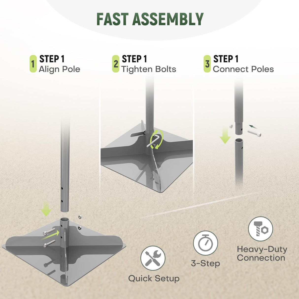 ARPEAK 10"×10" Steel Hand Tamper, 48" Adjustable Handle Manual Soil Compactor & Dirt Tamper Tool for Landscaping, Yard, Gravel, Asphalt, Driveway, Garden, Ground Leveling