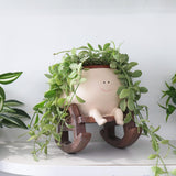 Camotank Smiley Face Rocking Chair Planters Flower Pots for Plants Funny Succulents Plant Live Cute Resin Head Planter for Indoor Outdoor Plants Gift Ideas for Mother and Christmas (Large)