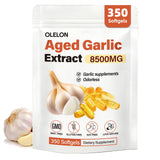 OLELON Aged Garlic Extract 350 Softgels - High Potency, Odorless, Non-GMO & Organic Garlic Supplement for Heart Health, Immune Support & Antioxidant Benefits
