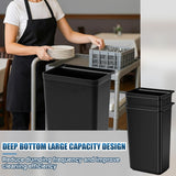 Briwooody 2 Pcs Large Capacity Trash Bins for Bussing Cart 22" H, 9" W, 13"L Attachable Trash Can Hauler for Rolling Utility Cart Accessories Wastebasket Polyethylene Plastic Restaurant Tub