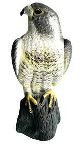 YAOSAN Hawk Decoy to Scare Birds Away - Owl & Hawk Garden Decoy Combo, 2X Protection Wind-Activated Bird Deterrent for Farms & Yards, 50% Larger Size (15")