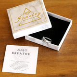 oGoodsunj Sterling Silver Just Breathe Ring for Women: Inspirational Encouragement Rings Adjustable I Am Fearless Motivational Jewelry Gift (Just Breathe)